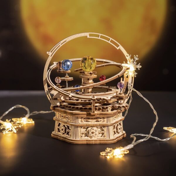 ROKR Rotating Starry Night Mechanical Music Box 3D Wooden Puzzle Assembly Model Building Kits Toys For Children Kids - AMK51 - Image 11