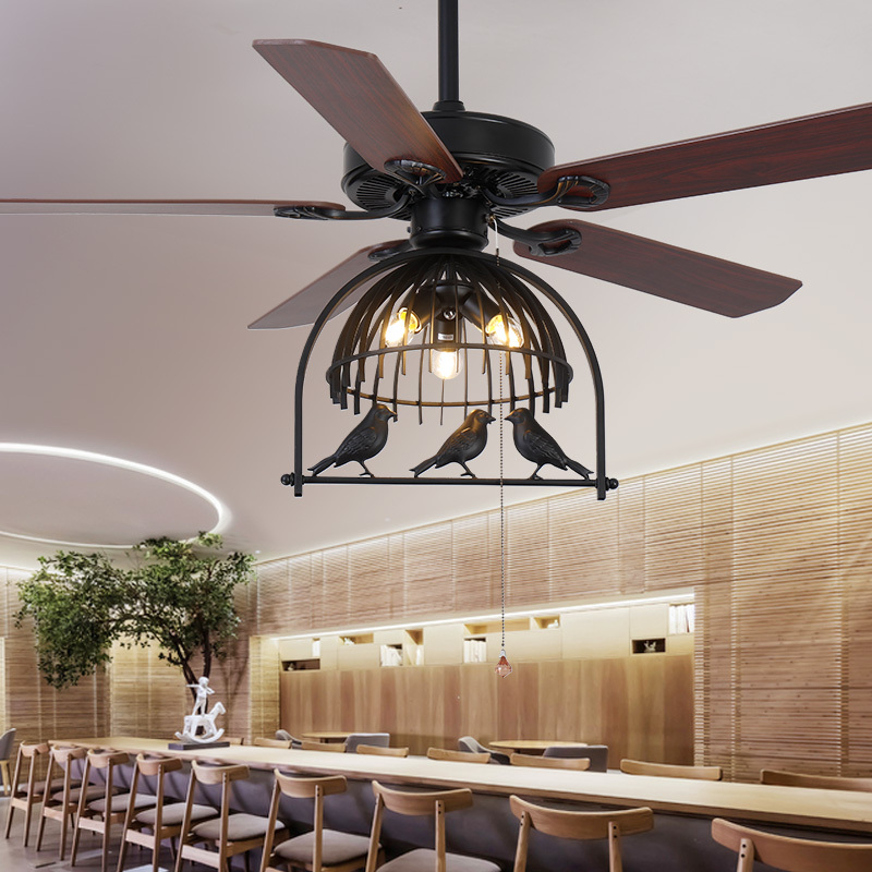 Retro Industrial Fan Lamp Ceiling Fan Lamp - Image 1
