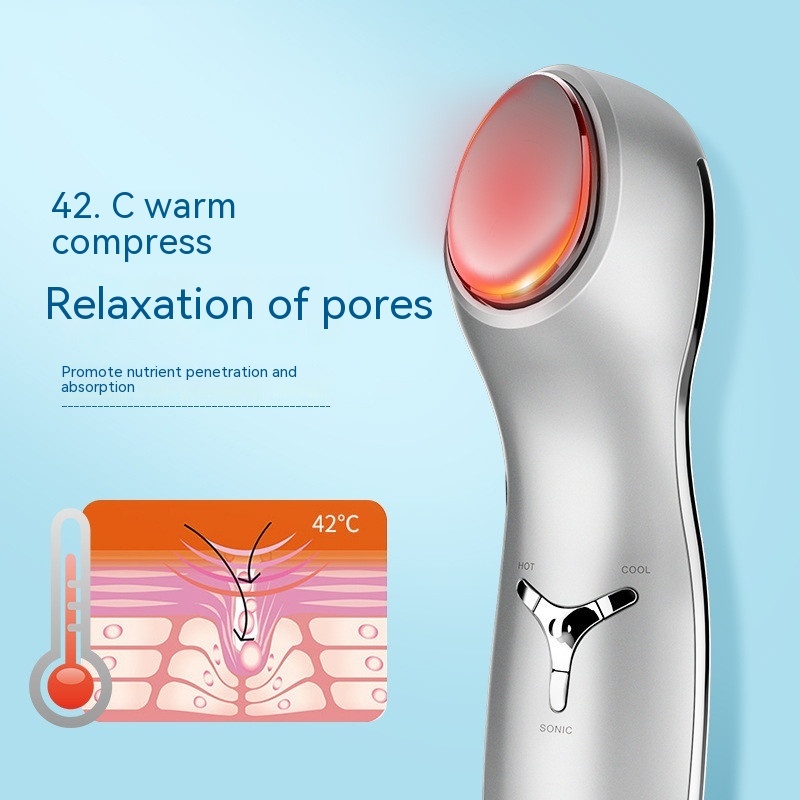 Warm And Cold Skin Rejuvenation Beauty Instrument Sonic Vibration Facial Infusion Machine - Image 1