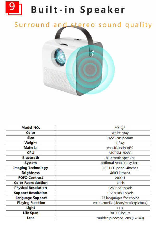 1080P HD portable projector - Image 14