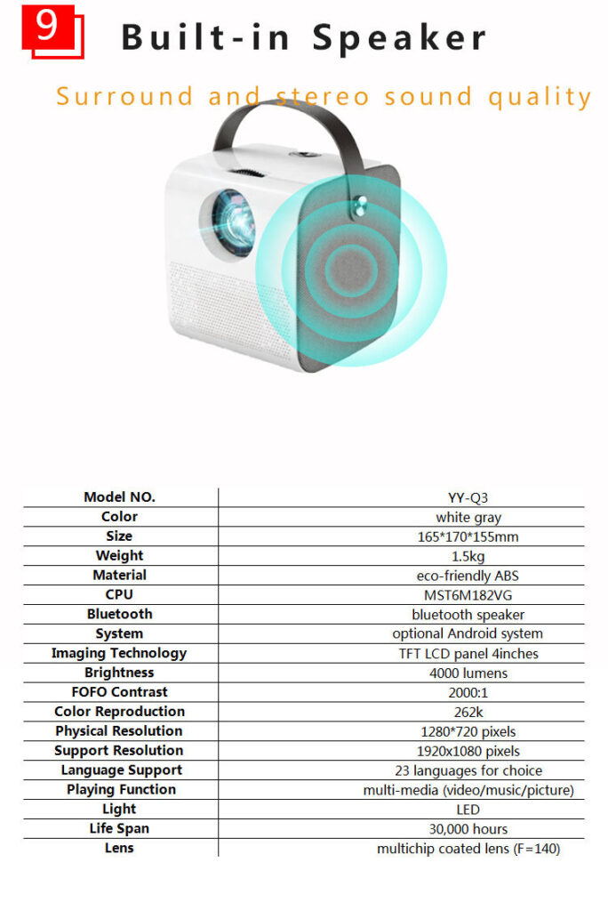 1080P HD portable projector