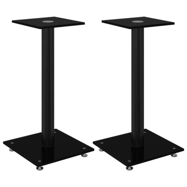 Speaker Stands, 2 pcs., Tempered Glass, 1 Column - Image 5