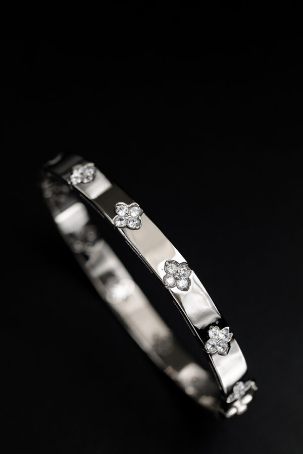 Women's Vintage Clover S925 Silver Gold Plated Bracelet - Image 8