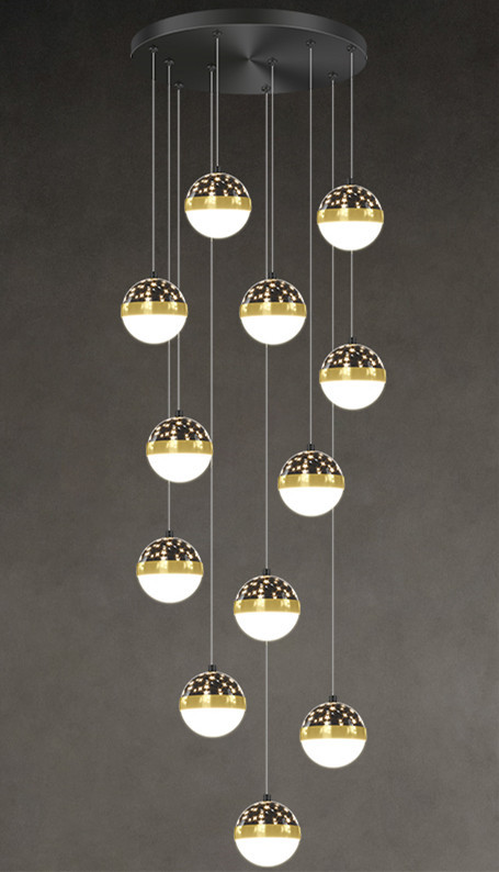 Nordic Luxury Luxury Villa Duplex Staircase Chandelier - Image 9