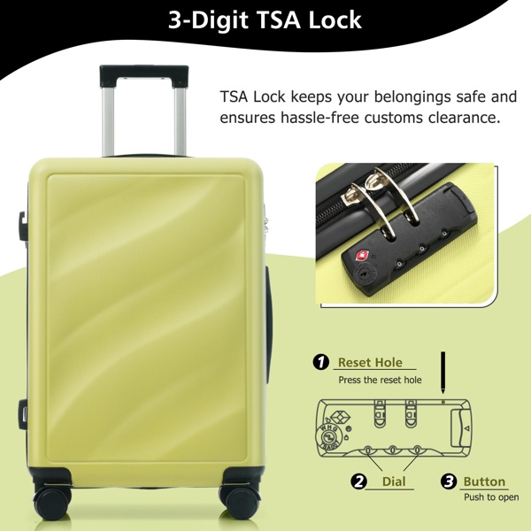 Luggage Set 3 Piece, Lightweight Durable ABS Suitcases With Spinner Wheels And TSA Lock, Carry-on & Checked Travel Luggage-20x24x28 - Image 6