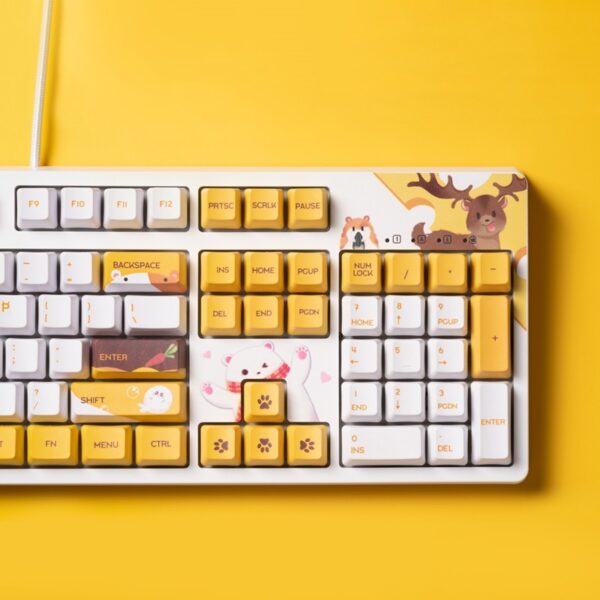 Black Jue Hairy Wired Mechanical Keyboard Cherry Key Cap Esports Game Typing - Image 2