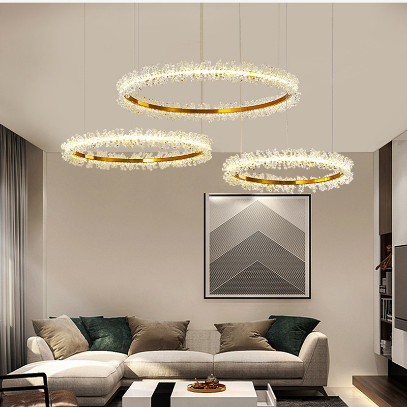 Living Room Crystal Chandelier Modern Style Electroplated Gold Creative - Image 1