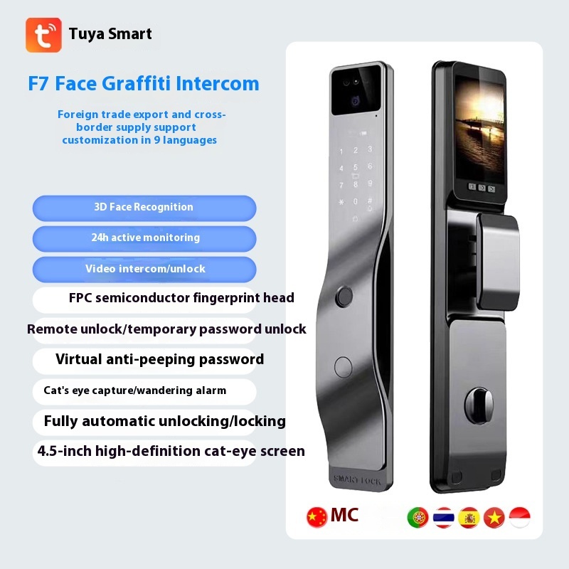 Face Recognition Fingerprint Password Smart Door Lock - Image 6