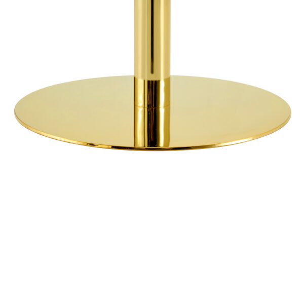 Rock Slab Circular Tabletop Non Adjustable  39.5 Inches High  Bar Table, Bar Table With Gold Legs And Base  White Gold - Image 9
