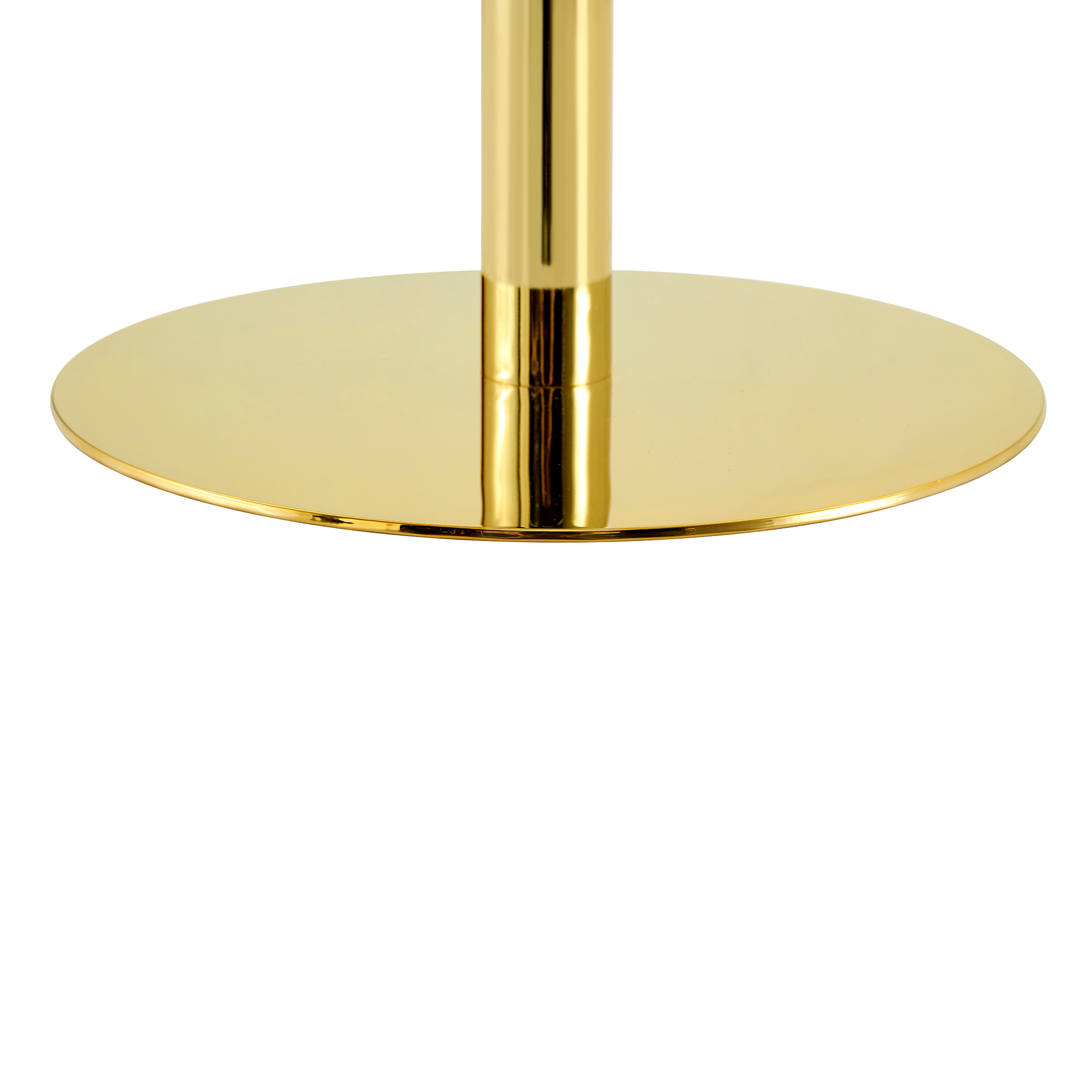 Rock Slab Circular Tabletop Non Adjustable  39.5 Inches High  Bar Table, Bar Table With Gold Legs And Base  White Gold - Image 9