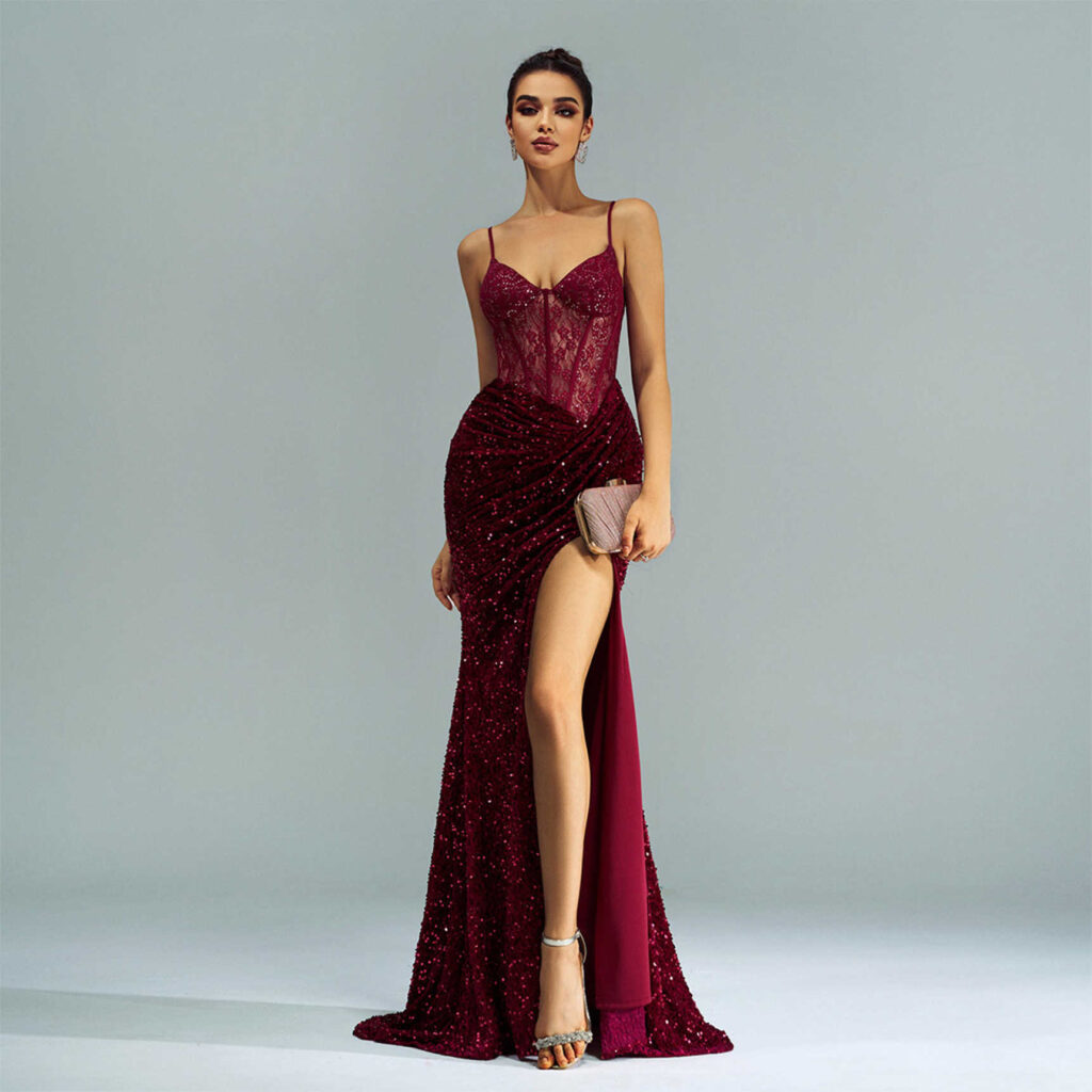 Sequin Birthday Party Dresses Long Prom Evening