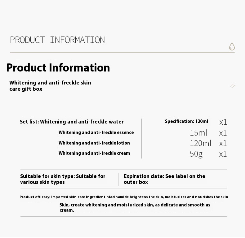 Whitening And Freckle Removing Skin Care Kit Hydrating Moisturizing And Brightening Skin Tone - Image 11