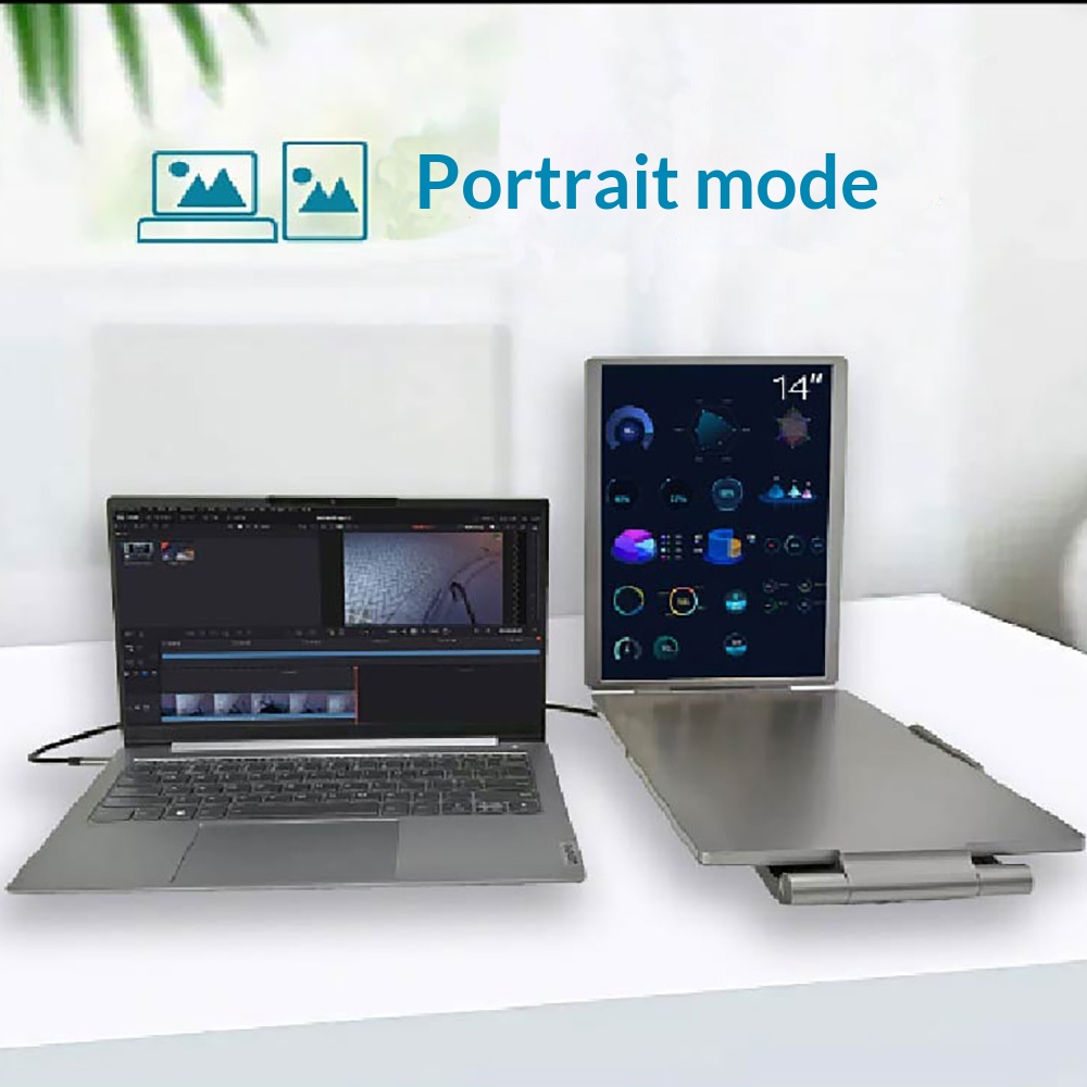 14-inch Dual-Screen Portable Monitor For Laptop External Display Extension - Image 13