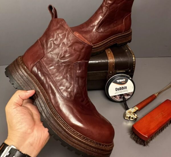 Retro Chelsea Men's Winter Worker Boot Mid-top British - Image 2