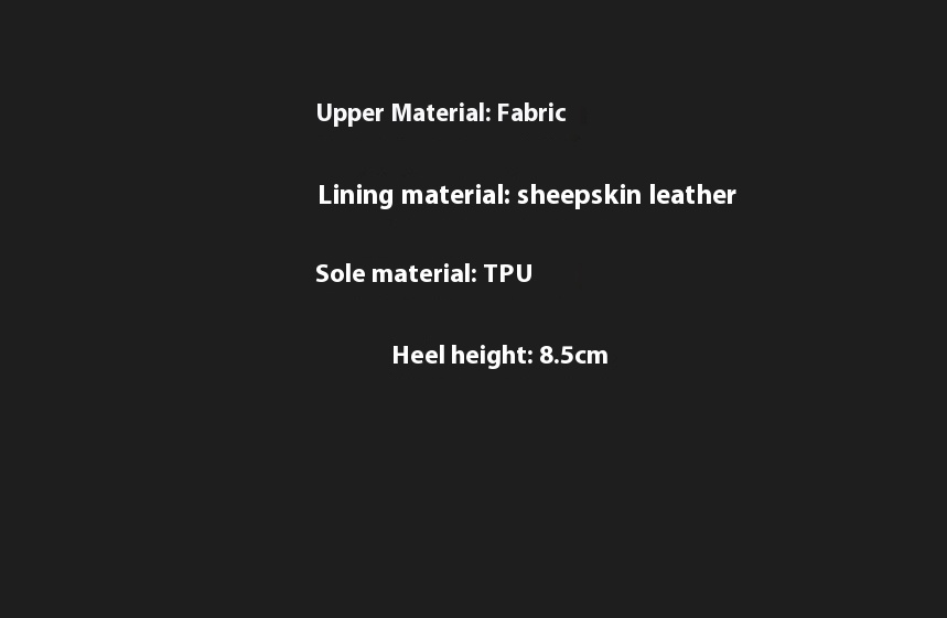Black Cloth Satin Side Empty High Heels - Image 6