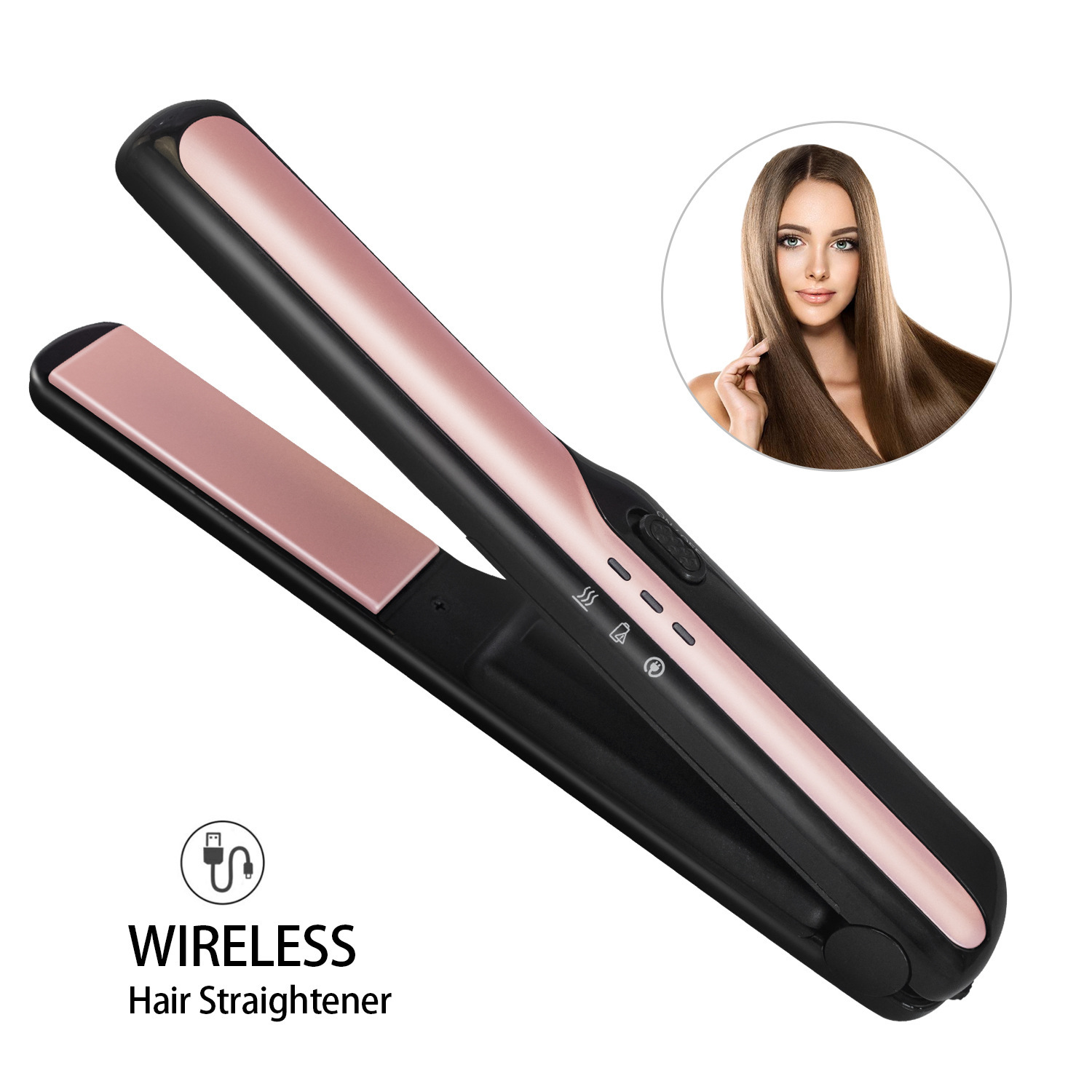 USB wireless charging hair straightener - Image 1