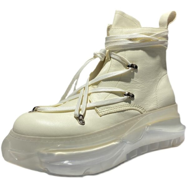 Men's Top Layer Cowhide Platform High-top Ankle Boots - Image 5
