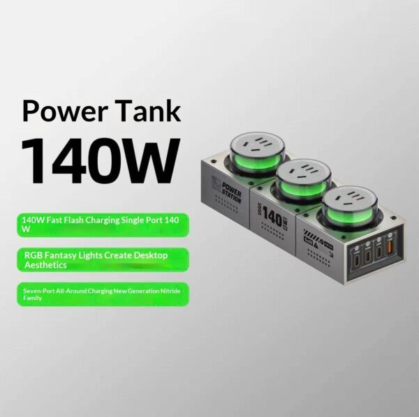 Charging Station Power Tank 240W GaN Desktop Power Strip - Image 7
