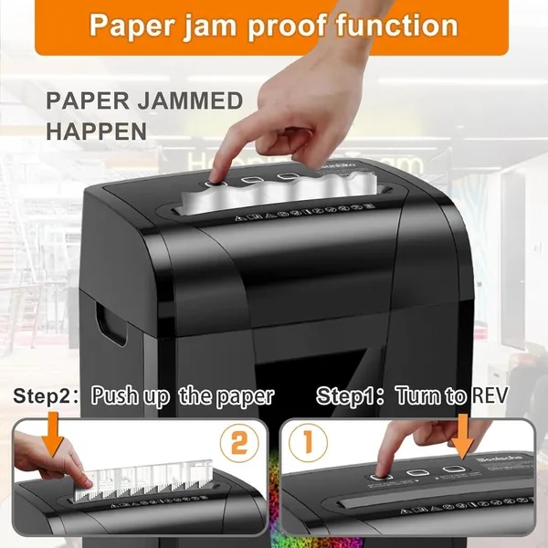 Woolsche Paper Shredder, 18-Sheet Cross Cut With 18 Liters Pull Out Bin, P-4 Security Level, Shred Paper And Credit Card, Durable&Fast With Auto Jam Proof System Shredder For Office - Image 3