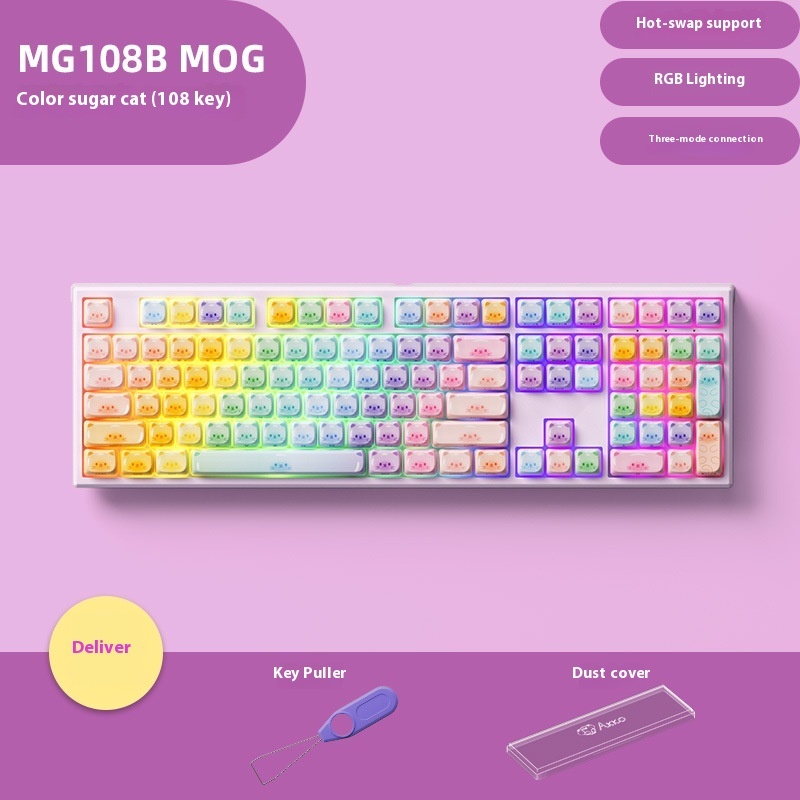 Colored Sugar Cat Mechanical Keyboard The Third Mock Examination Bluetooth - Image 6