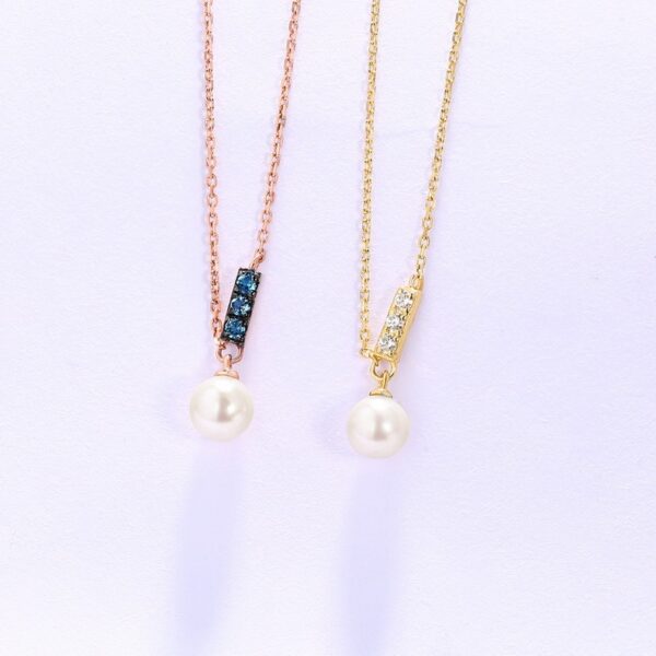 14K Rose Gold Jewelry New Korean Pearl Necklace Pendant all-match gold custom simple and elegant fashion wholesale - Image 3