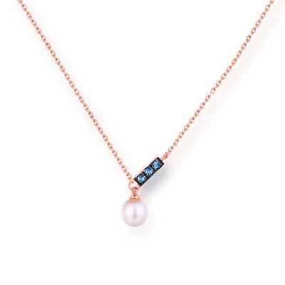 14K Rose Gold Jewelry New Korean Pearl Necklace Pendant all-match gold custom simple and elegant fashion wholesale - Image 5