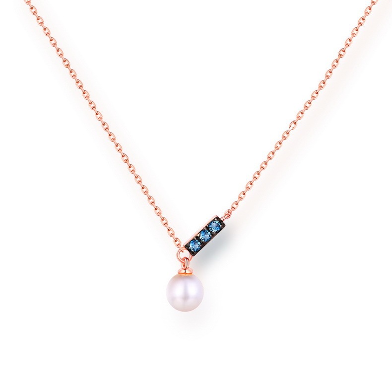 14K Rose Gold Jewelry New Korean Pearl Necklace Pendant all-match gold custom simple and elegant fashion wholesale - Image 7