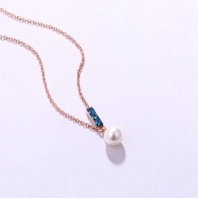 14K Rose Gold Jewelry New Korean Pearl Necklace Pendant all-match gold custom simple and elegant fashion wholesale - Image 4