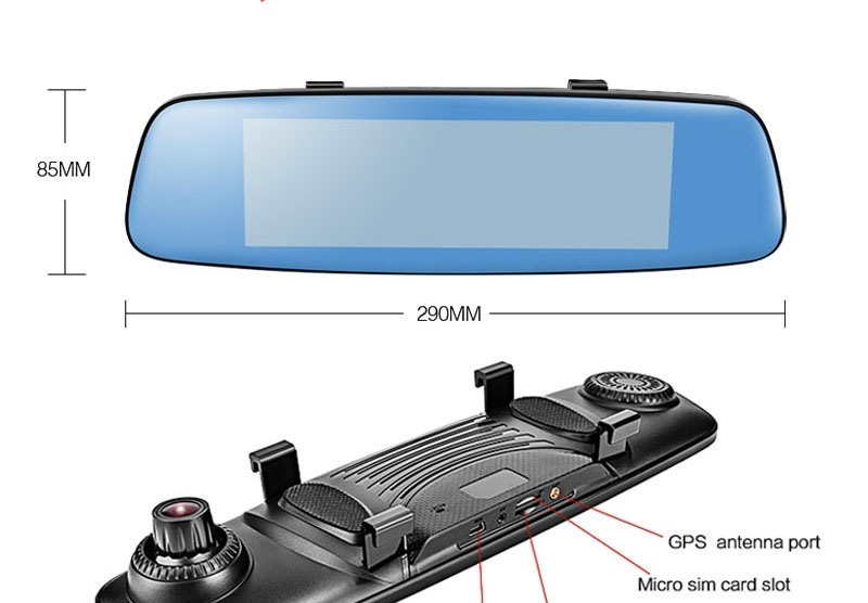 Cross border special supply for new 8 inch crane recorder 4G cloud mirror 1080P HD Android rear view mirror driving record - Image 3