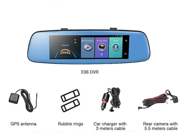 Cross border special supply for new 8 inch crane recorder 4G cloud mirror 1080P HD Android rear view mirror driving record - Image 2
