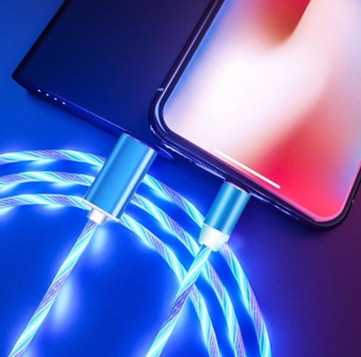 Compatible with Apple, Flowing Ligh Magnetic Streamer Data Line Cable for Iphone Android Typec - Image 3