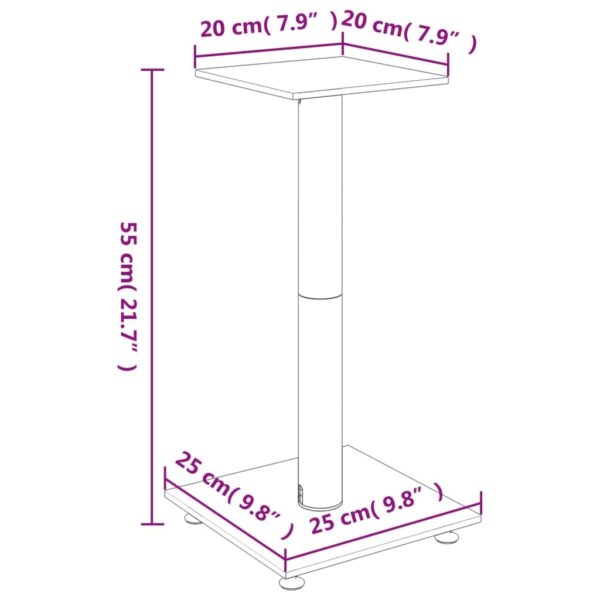 Speaker Stands, 2 pcs., Tempered Glass, 1 Column - Image 4