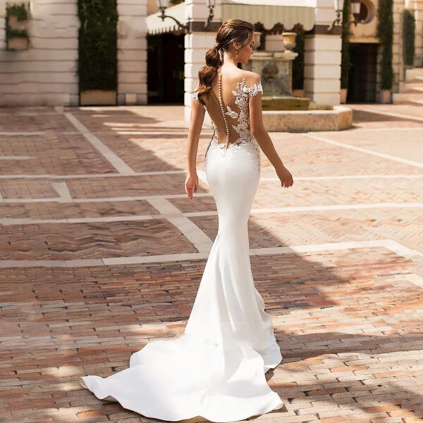 Wedding Deep Collar Women's Hollow Fishtail Dress - Image 10