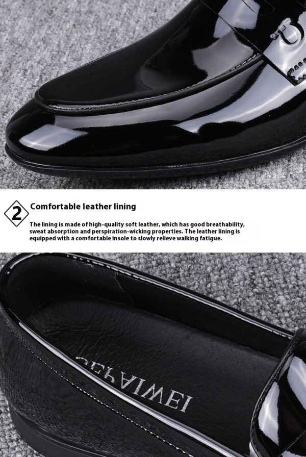 Glossy Slip-on Casual Breathable Business Formal Wear Leather Shoes - Image 7