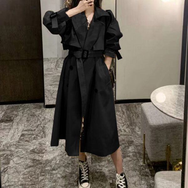 Women Trendy Trench Coat, Double Breasted Coat, Korean Women's Trench Coat, Elegant Oversize Trench Coat, Spring Clothing, Womens Clothing - Image 15