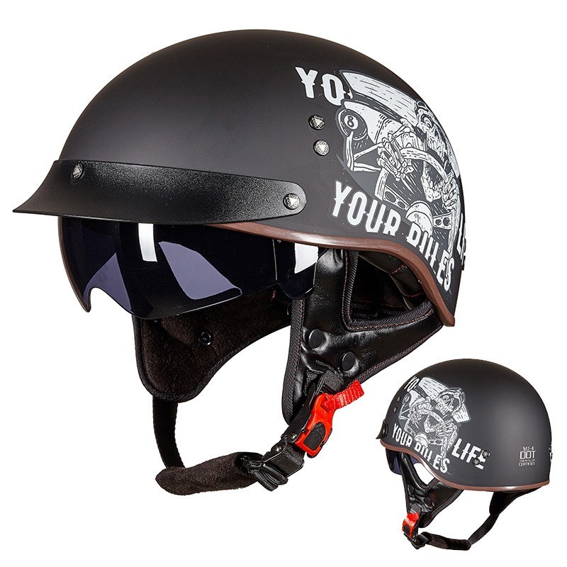 Retro Motorcycle Breathable Helmet - Image 37