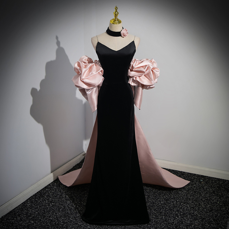 Evening Dress Women Bow Annual Meeting Host Performance Dress - Image 18