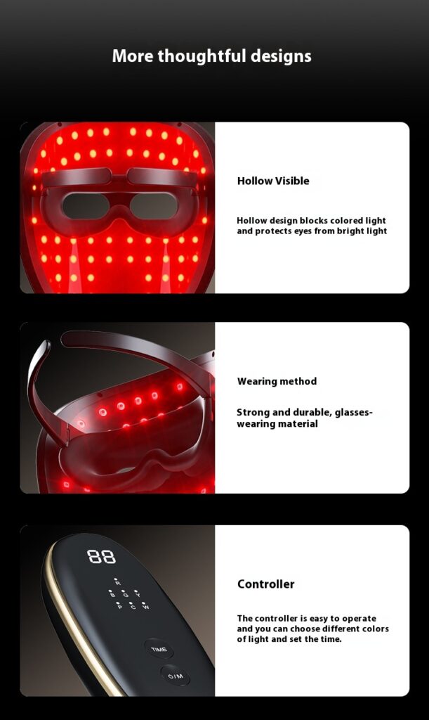 Rechargeable Mask Face LED Color Light Domestic Beauty Apparatus
