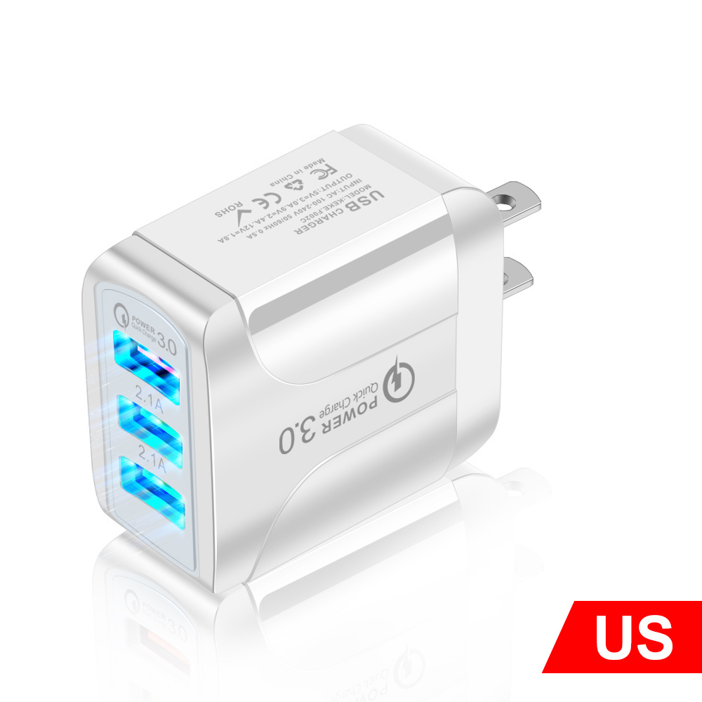 3usb mobile phone charger with blue LED - Image 13