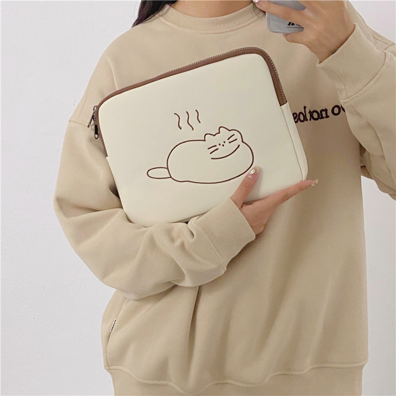 Embroidered Animal Cute Tablet Protective Sleeve Computer Tank Bag - Image 5