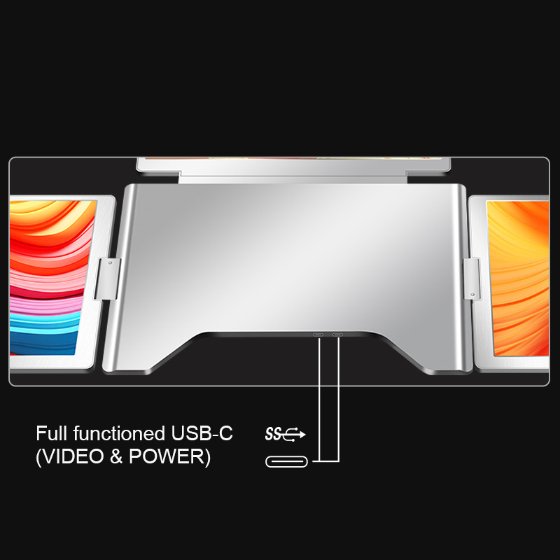 Portable Triple-screen Display Connect Three Screens With A Single Cable Laptop Secondary Display Monitor - Image 18