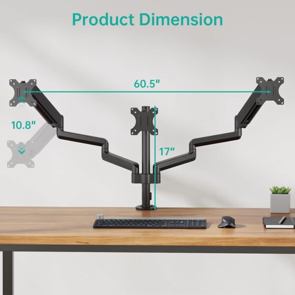 Suitable For 27-inch Screen Three-arm Gas Spring With Advanced Computer Monitor Holder Arm - Image 4