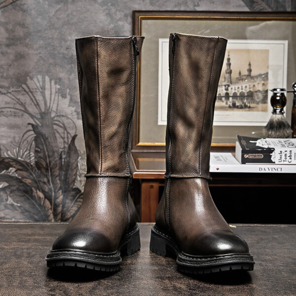 Men's Vintage Handmade Thick Sole Leather Boots - Image 6