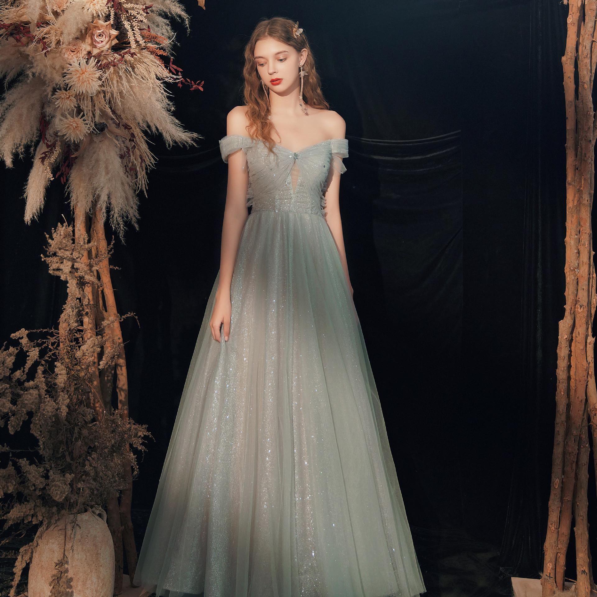 Dresses Ladies Temperament New Bridesmaid Dress Thin White Gauze Skirt - Image 8