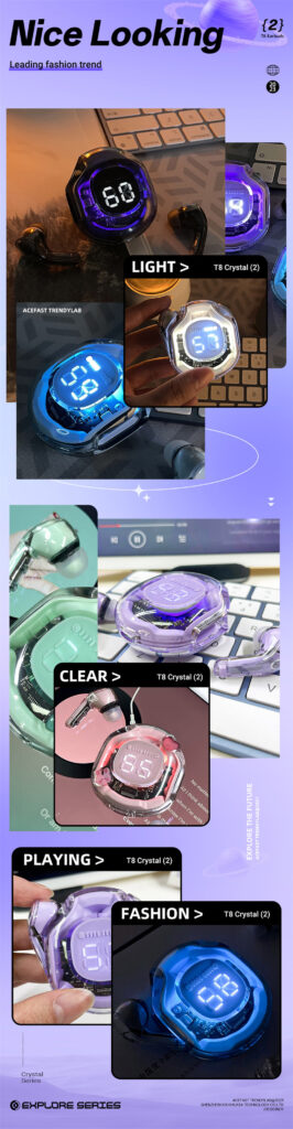 NEW T8 TWS Wireless Earphone Bluetooth 5.3 Headphones Sport Gaming Headsets Noise Reduction Earbuds Bass Touch Control