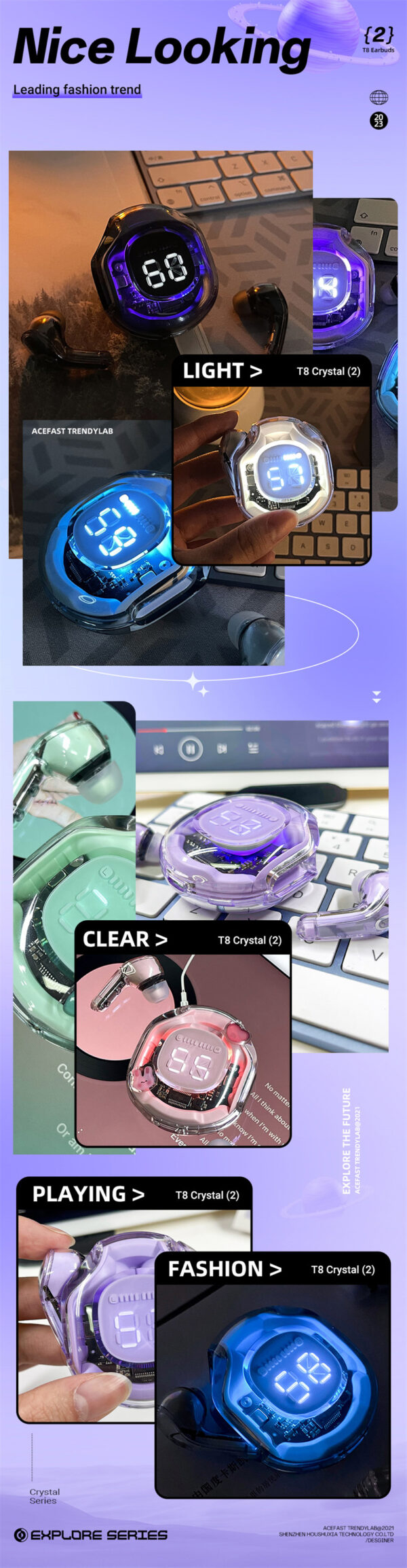 NEW T8 TWS Wireless Earphone Bluetooth 5.3 Headphones Sport Gaming Headsets Noise Reduction Earbuds Bass Touch Control - Image 16