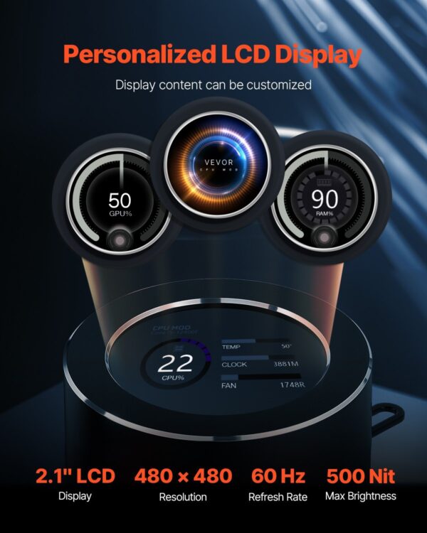 CPU Liquid Cooler AIO CPU Water Cooler With 3 PWN Fans(120 Mm) Intel AMD - Image 2