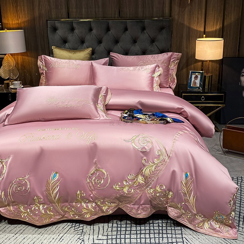 Ice Silk Quilt Sets Bed Sheets Bedding Four-piece Set - Image 59