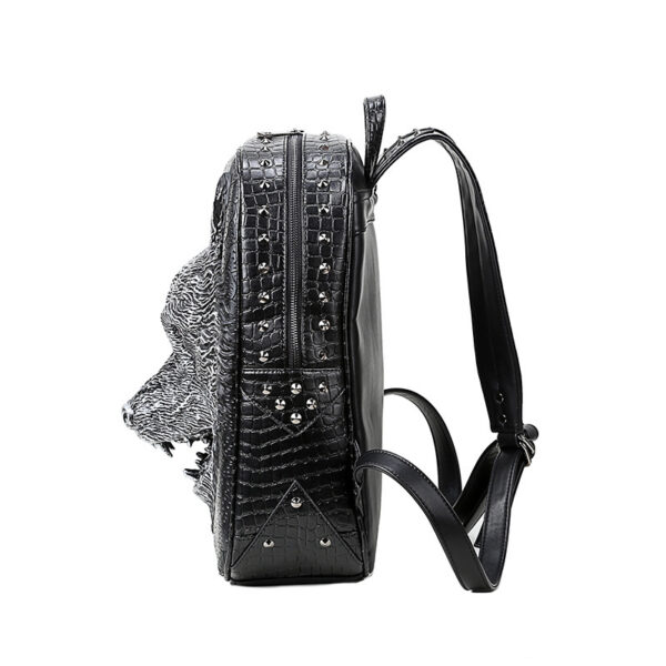 3D Wolf Head Student Backpack Korean Edition Bags Shoulder Bags for Men and Women - Image 3