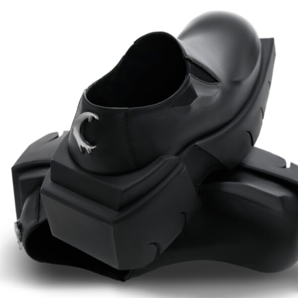 Round Head Derby Platform Shoes Devil Horn Cowhide Leather Low Top - Image 5